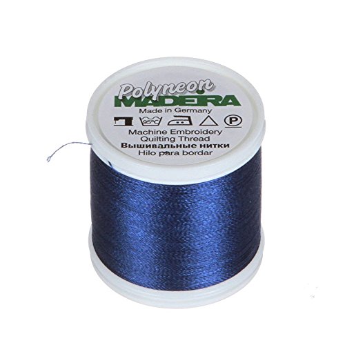 Madeira 9845 – – 1975 2-lagig Polyneon Polyester Stickgarn, 40 wt/135D 440 YD, Dusty Navy von MADEIRA