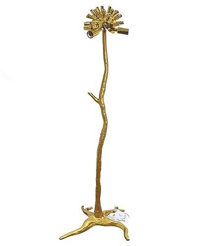 Natürliche Straußenfeder-Stehlampe, Harz-Gold-Stehlampe, 170 cm, moderne LED-dimmbare Stehlampe, romantische Prinzessin-Schlafzimmer-Leselampe für Wohnzimmer, Dekoration, Federlampe (lamp post ) von MADHEHAO