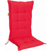 2 Stück MADISON Dessin Panama Stuhlauflage niedrig, Niedriglehner Auflage, 75% Baumwolle, 25% Polyester, 100 x 50 cm, in rot von Madison