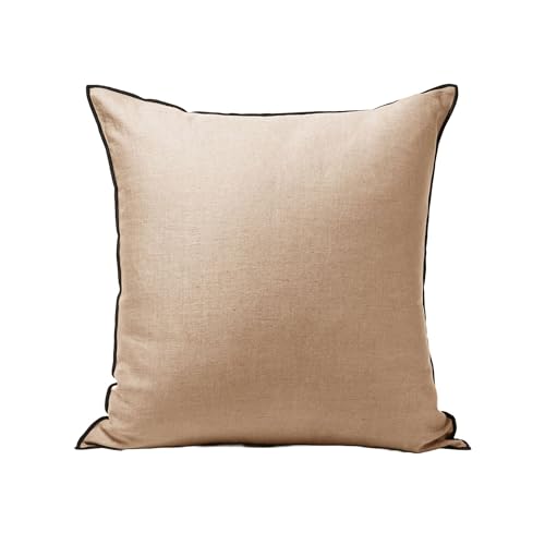 MADURA - Kissenbezug Carlina, Sand und Hummel, Schwarz, aus Leinen (einfarbig, modern), Dekoration für Haus, Wohnzimmer, Schlafzimmer, Sofa, 50 x 50 cm von MADURA
