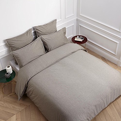 Madura Luke Bettwäsche, Baumwolle, Taupe, 220 x 240 cm von MADURA