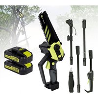 2-in-1 6 Zoll Teleskop-Kettensäge & Mini-Kettensäge, bürstenloser Akku-Trimmer mit 2 Akkus, bürstenloser Motor, Verlängerung bis zu 2 m von MAEREX
