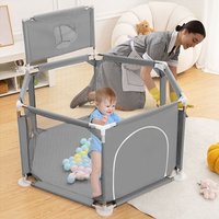 Baby Laufstall laufgitter Hexagon Kinder Aktivitätszentrum Schutzgitter mit Schießkorb, 130cm x 65cm von MAEREX