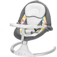 Elektrischer Liegestuhl Babyschaukel Hochstuhl 5 Geschwindigkeiten Bluetooth-Musik mit Esstisch + klappbarem Stauraum in der Farbe GRAU von MAEREX