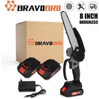 Maerex - Bravobro 18V 8'' bürstenlose Akku-Kettensäge 2 Batterien grau von MAEREX