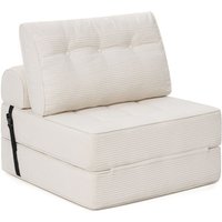 Klappbares Schlafsofa mit Kissen, faltbarer Sessel mit Rückenlehne, tragbares Einzelschlafsofa für Wohnzimmer & Büro 190x85cm, Beige Klappbares Schlafsofa mit Kissen, faltbarer Sessel mit Rückenlehne, tragbares Einzelschlafsofa für Wohnzimmer & Büro 190x85cm, Beige von MAEREX