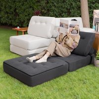 Klappbares Schlafsofa mit Kissen, faltbarer Sessel mit Rückenlehne, tragbares Einzelschlafsofa für Wohnzimmer & Büro 190x85cm, Dunkelgrau Klappbares Schlafsofa mit Kissen, faltbarer Sessel mit Rückenlehne, tragbares Einzelschlafsofa für Wohnzimmer & Büro 190x85cm, Dunkelgrau von MAEREX