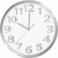 Maerex - 30 cm moderne große Wanduhr nicht tickend leise runde Zahl Quarz Home Decor Silber von MAEREX