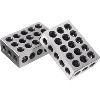 Maerex - Packung mit 2 Blöcken aus gehärtetem Stahl 23 Löcher 1–2–3 Gauge Parallelspannblock für Drehmaschine 123 Fräswerkzeuge 25 x 50 x 75 mm von MAEREX