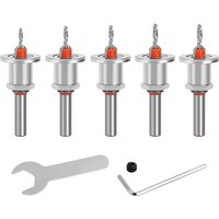 Maerex - Set mit 5 Stück 8 mm 2.8–4.0 mm konischer Bohrerkopf Legierung Senkerbohrer Bohrer Holzfase 3–10 mm Schraubenschlüssel von MAEREX