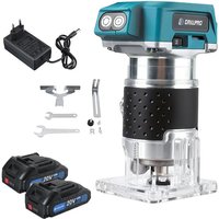 Oberfräse, bürstenloses 350-W-Akku-Oberfräsenwerkzeug, 6 mm, 6,35 mm, 8 mm Bohrfutter, mit 2 Akkus Oberfräse, bürstenloses 350-W-Akku-Oberfräsenwerkzeug, 6 mm, 6,35 mm, 8 mm Bohrfutter, mit 2 Akkus von MAEREX