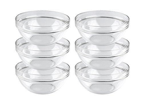 Luminarc, Serie Empilable, Schüssel 17 cm, im 6-er Set, stapelbare Obstschalen, Glasschüsseln in zeitlosem Design von MÄSER