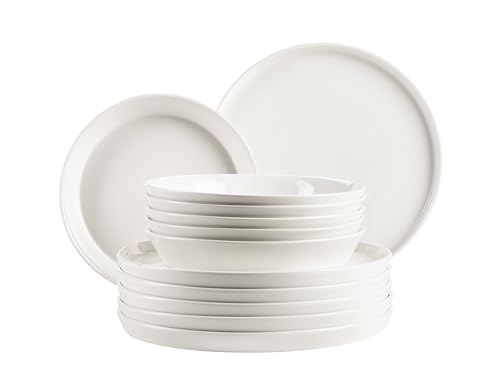 MÄSER, Serie Sita, Teller Set für 6 Personen, Essgeschirr aus weißem Porzellan, schlicht, elegant, Porzellan, weiß MÄSER, Serie Sita, Teller Set für 6 Personen, Essgeschirr aus weißem Porzellan, schlicht, elegant, Porzellan, weiß von MÄSER