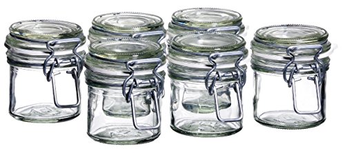 MÄSER 925337 Gothika, Einmachgläser klein, made in Germany, 6er Set à 90 ml, Vorratsgläser mit Deckel und Drahtbügel zum luftdichten Aufbewahren, Einkochen und Einlegen, Glas, transparent von MÄSER