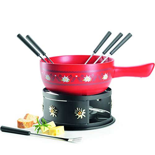 MÄSER 931893 Käsefondue Set für 6 Personen, 11-teiliges Komplettset für Fondue nach Schweizer Art mit massivem Keramik Topf, Steingut, 2.6 liters von MÄSER