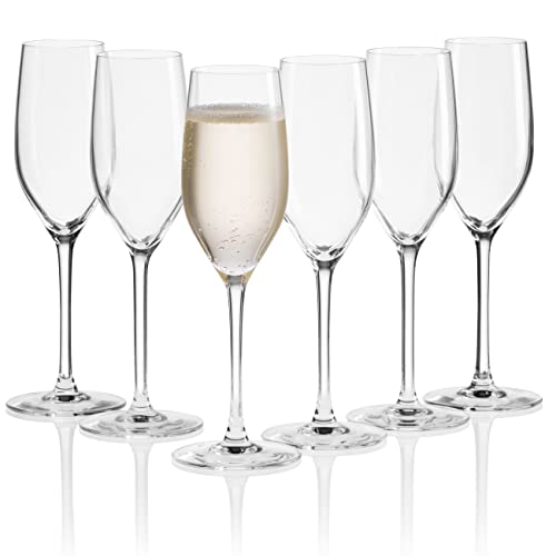 MÄSER 933623 Il Premio Sektgläser Champagnergläser 17 cl aus hochwertigem Kristall im 6er Set, geblasene Kristallgläser für Schaumwein, Crémant, Prosecco, Sekt und Champagner von MÄSER