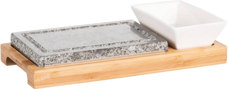 MÄSER Backstein Heißer Stein, (Set, 4-St., 1x Bambustray, 1x heißer Stein, 1x Schüssel, 1x Hitzeschutz), Backofengeeignet von MÄSER