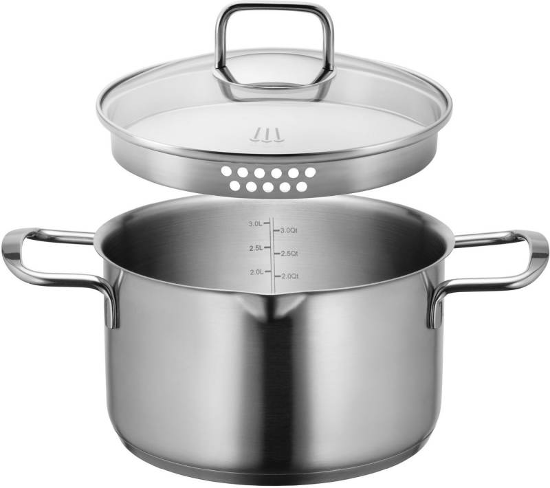 MÄSER Bratentopf Kochtopf Sanvito, Edelstahl, Edelstahl 18/10 (Set, 1-tlg., Topf inkl. Deckel) von MÄSER
