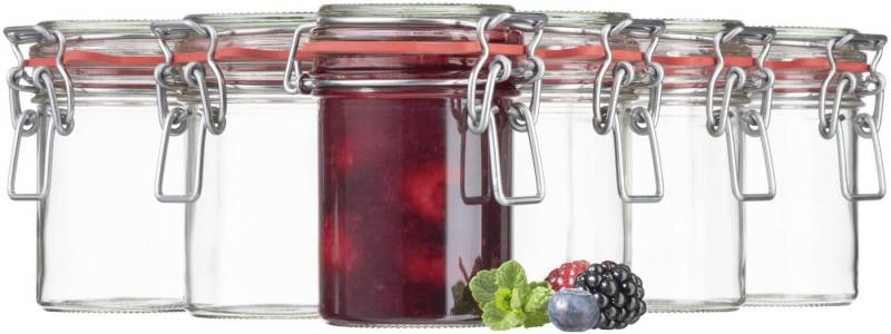 MÄSER Einmachglas Gothika, Einkochglas Set, Glas, (Set, 6-tlg., 6 x Einmachglas m. Deckel, Füllmenge 21,2 cl) von MÄSER