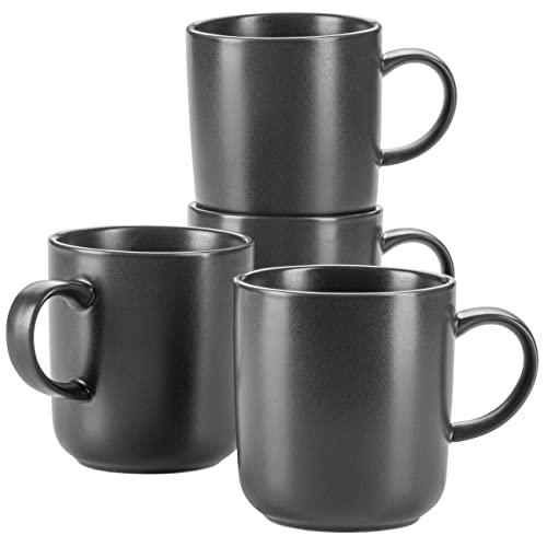 MÄSER Serie Vada, Modernes Kaffeebecher 4er Set in robuster Gastronomie-Qualität, große Kaffeetassen in skandinavischem Design, Durable Porzellan, Grau matt von MÄSER