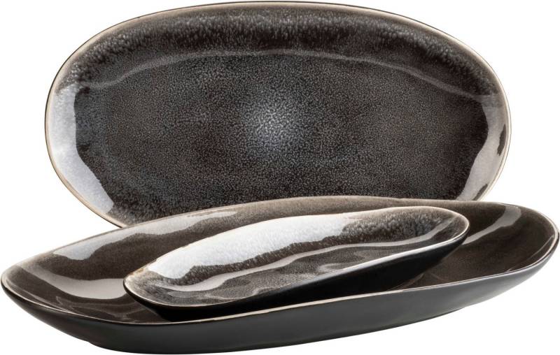 MÄSER Servierplatte Niara Organic, Servierplatten-Set, Steinzeug, Steinzeug, (Set, 3-tlg) von MÄSER