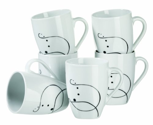 Mäser, Serie Chanson, Kaffeebecher, große Porzellan Tassen im 6-er Set von MÄSER