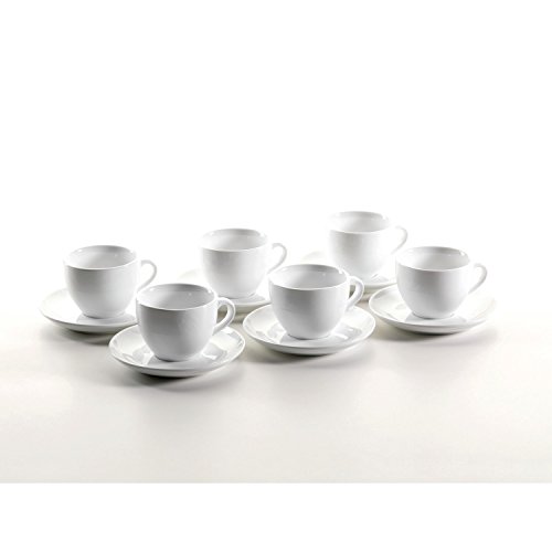 Mäser, Serie Colombia, Cappuccino-Obere 22 cl mit Cappuccino-Untere 15 cm, Porzellan Geschirr-Set für 6 Personen von MÄSER