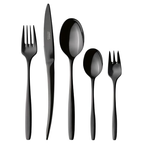 Mäser, Serie Nigran, Besteck-Set, Edelstahl Besteck-Set für 6 Personen, Schwarz von MÄSER