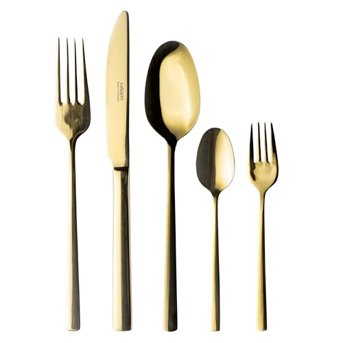 Mäser, Serie Oneda, Besteck-Set, Edelstahl Besteck-Set für 6 Personen, Weißgold von MÄSER