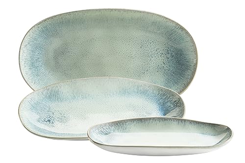 Mäser Servierplatten-Set, Steinzeug Frozen Grün, 39.0 x 21.0 x 25.0 centimeters von MÄSER