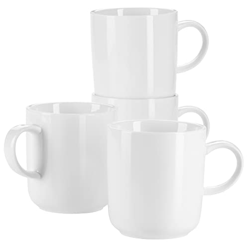 MÄSER Serie Vada, Modernes Kaffeebecher 4er Set in robuster Gastronomie-Qualität, große Kaffeetassen in skandinavischem Design, Durable Porzellan, Weiß glänzend von MÄSER