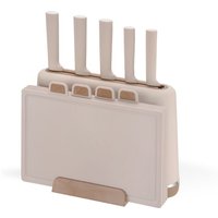 Messerset mit Küchenbrettern auf Ständer BEIGE MAESTRO MR-1412-BG von MAESTRI