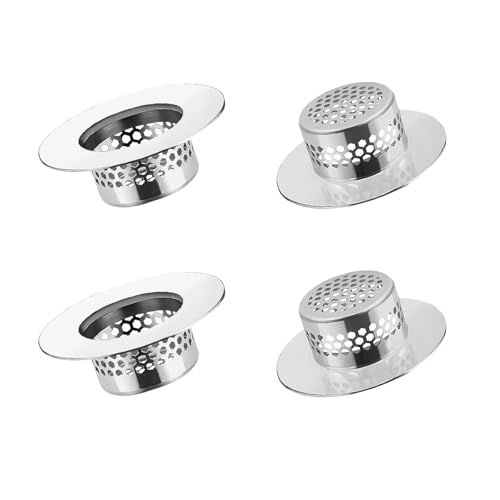 MAEXUS® Abflusssieb Küche Edelstahl, 4 Stück Abflusssieb Waschbecken Sieb, 5cm Sieb Waschbecken, Haarsieb Abfluss für Badewanne, Sieb für Waschbecken Küche (28mm Innendurchmesser) von MAEXUS