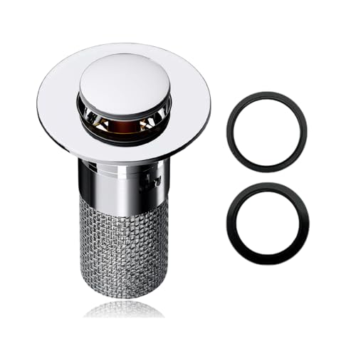 MAEXUS® Abflussstopfen Waschbecken Abflussstopfen mit Sieb, Pop-Up-Abflusssieb Edelstahl 304, Abflusssieb Abflussstopfen Waschbeckenstöpsel mit Sieb (34/40 mm) von MAEXUS