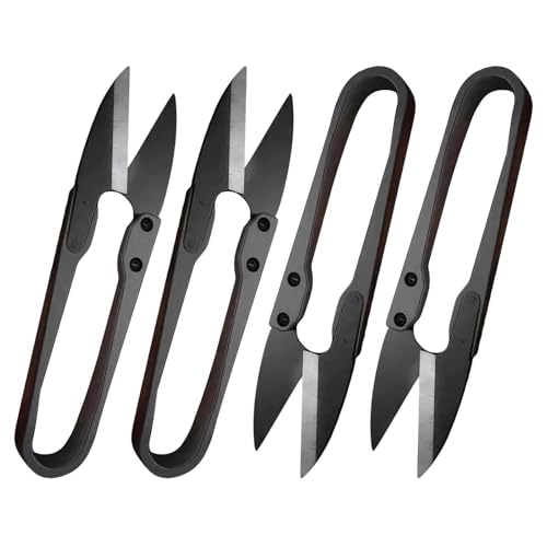MAEXUS® Fadenschere Scharf aus Edelstahl, 4 Stück Fadenschere Klein Scharf U-förmiges Griffdesign NäHschere für Feine Arbeiten Schneiderarbeiten, Universell Einsetzbare Schere für Küche Haushalt von MAEXUS