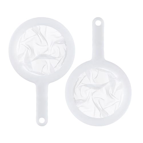 MAEXUS® Feines Sieb KüChe, 2 Stück Passiersieb KüChensieb Fein Nylon, Kunststoff-Sieb für Nudeln, Kleines Sieb für Küche mit Griff 11-14 cm Durchmesser (200/400 Löcher) von MAEXUS