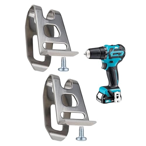 MAEXUS® Gürtelclip, 2er Ersatzteil Geräteclip mit Schraube Edelstahl, Akkuschrauber Halterung für Werkzeug wie Akkuschrauber, Kompatibel mit einigen gängigen Markenmodellen von MAEXUS
