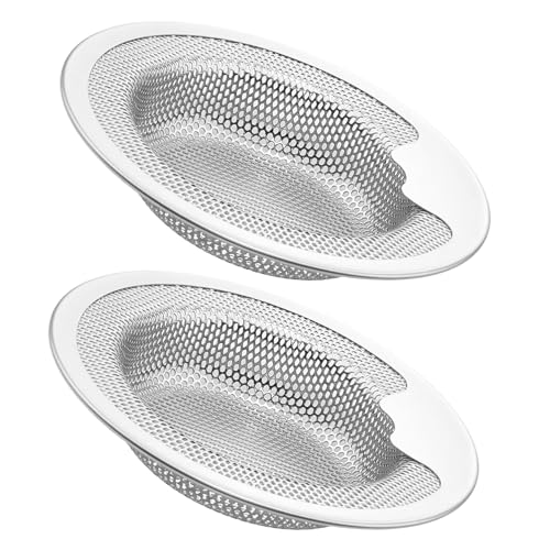 MAEXUS 2 Stück Abflusssieb Edelstahl,Sieb für Spülbecken,abflusssieb küchenspüle,Spülbeckensieb,Haarsieb Dusche.Waschbecken Sieb,für Dusche,Badewanne, Küche(11 * 8 * 2.3cm) von MAEXUS