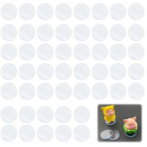 MAEXUS 50 Stück Transparente Antirutsch Pads,25mm Rund Antirutsch Pads,PVC-Gummiauflage,Elastisches Kissen,Wiederverwendbare,für Esstischen,Autoinnenräumen,Glasarbeitsplatten(Mit Selbstklebefläche) von MAEXUS
