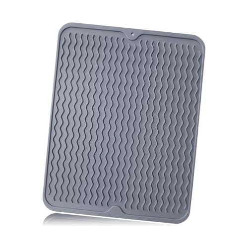 MAEXUS Abtropfmatte Geschirr, 30 * 40cm Abtropfmatte Spüle Abtropfmatte Silikon Hitzebeständig, rutschfeste Abtropfmatte, Faltbare Geschirr Trockenmatte für Küche Besteck Spüle von MAEXUS
