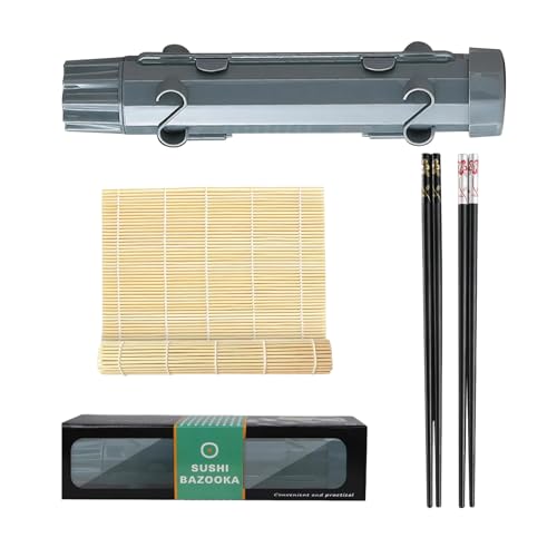 MAEXUS Sushi Maker Set für Anfänger, Sushi Roller, Onigiri Form Sushi Bazooka Sushi Set Zum Selber Machen, Sushi Formen und Werkzeug für zu Hause - Grau MAEXUS Sushi Maker Set für Anfänger, Sushi Roller, Onigiri Form Sushi Bazooka Sushi Set Zum Selber Machen, Sushi Formen und Werkzeug für zu Hause - Grau von MAEXUS
