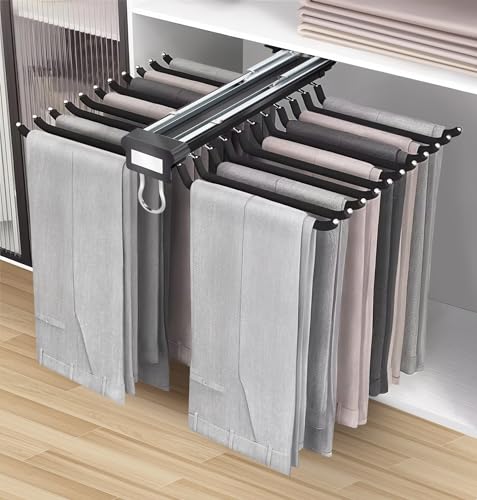 MAFAGE Hosenhalter Ausziehbar, Ausziehbare Kleiderstange mit 22 Arme, Hosenaufhängung mit Silent Dämpfer, Platzsparende Kleider-Organizer MAFAGE Hosenhalter Ausziehbar, Ausziehbare Kleiderstange mit 22 Arme, Hosenaufhängung mit Silent Dämpfer, Platzsparende Kleider-Organizer von MAFAGE