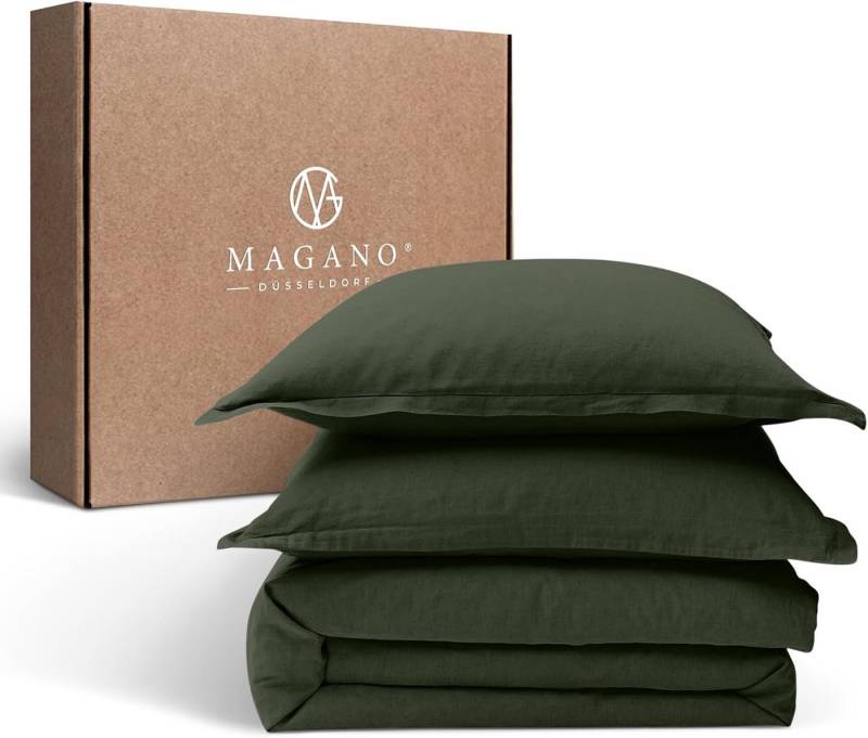 MAGANO Bettwäsche Set, Premiumqualität, Hypoallergen, Knitterarm, Himmlisch weich, Cozy Design: 3cm Stehsaum am Kissenbezug von MAGANO
