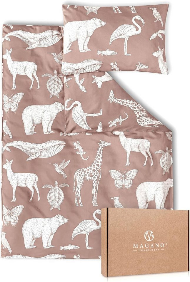 MAGANO Kinderbettwäsche, Bambus & Baumwolle Satin, Luxus Kinder Bettwäsche, 400 TC Luxusqualität, Tiermuster, Hypoallergen, Thermoregulierend von MAGANO
