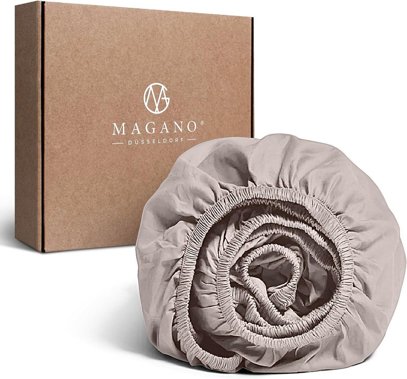 MAGANO Spannbettlaken Bambus & Baumwolle Satin, Luxus Bettlaken, Gummizug: rundum, 400 TC Luxusqualität, Hypoallergen, Thermoregulierend von MAGANO