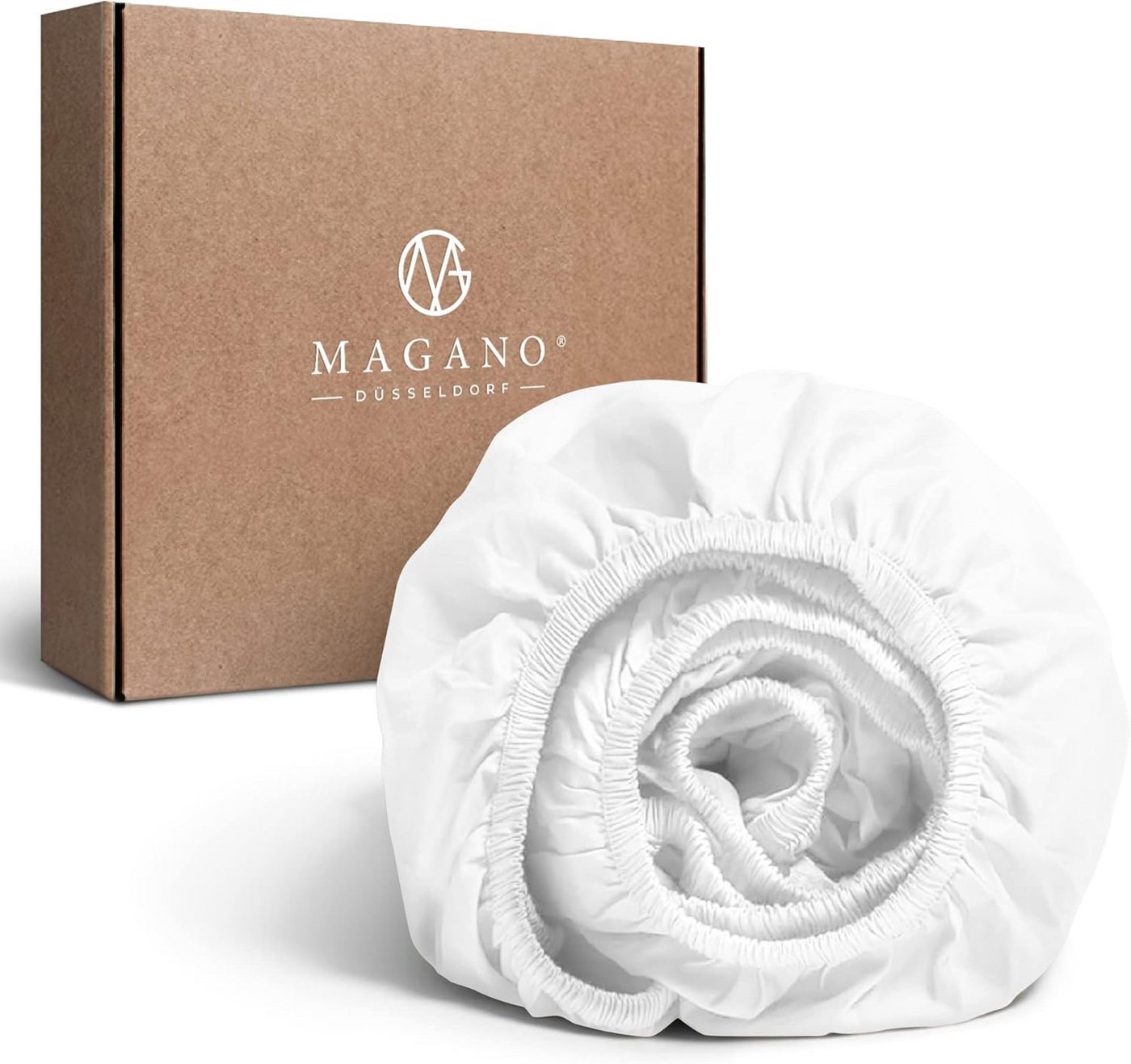 MAGANO Spannbettlaken Bambus & Baumwolle Satin, Luxus Bettlaken, Gummizug: rundum, 400 TC Luxusqualität, Hypoallergen, Thermoregulierend von MAGANO