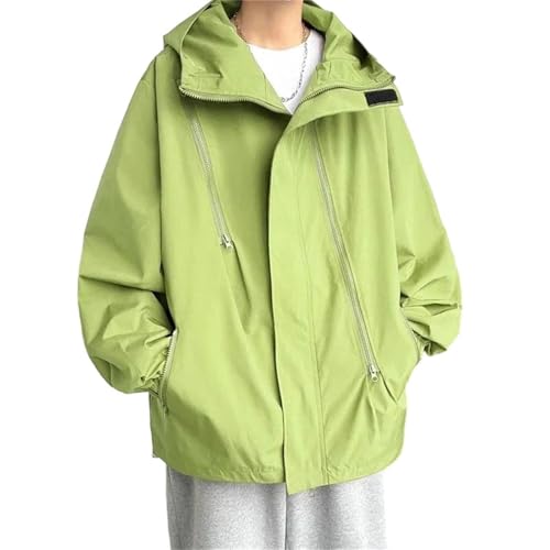 MAGAUSVZVK Herren Lose Arbeitsjacke Kapuzenjacke Reißverschlussmantel Herbst Frühling Lässige Outdoor-Mode Sportbekleidungsjacke(Light En8,4XL) von MAGAUSVZVK