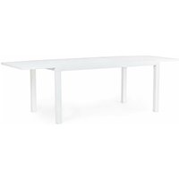 Ausziehbarer Tisch 'Sardegna' aus Aluminium-Lamellen für Garten und Veranda -Groß / Weiß von MAGAZZINI COSMA