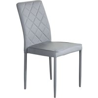 Magazzini Cosma - Innenstapelstuhl mit Stahlkonstruktion mit Haut Eco -Leder bedeckt - LightGrey - LightGrey von MAGAZZINI COSMA