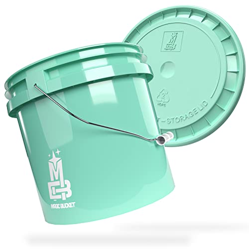 MAGIC BUCKET | Wascheimer Set für Auto Handwäsche Mint mit passendem Eimer Deckel | 3,5 US GALLONEN ca. 13 Liter | kompatibel mit Grit Guard, Detail Guardz Dirt Lock, Chemical Guys Dirt Trap MAGIC BUCKET | Wascheimer Set für Auto Handwäsche Mint mit passendem Eimer Deckel | 3,5 US GALLONEN ca. 13 Liter | kompatibel mit Grit Guard, Detail Guardz Dirt Lock, Chemical Guys Dirt Trap von MAGIC BUCKET
